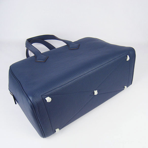 Best Replica Hermes Victoria Cowskin Leather Bag Dark Blue H2802